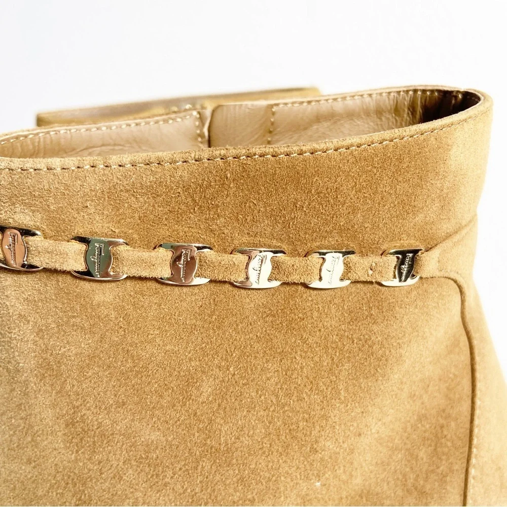 Ferragamo 75mm Ghila suede ankle boots